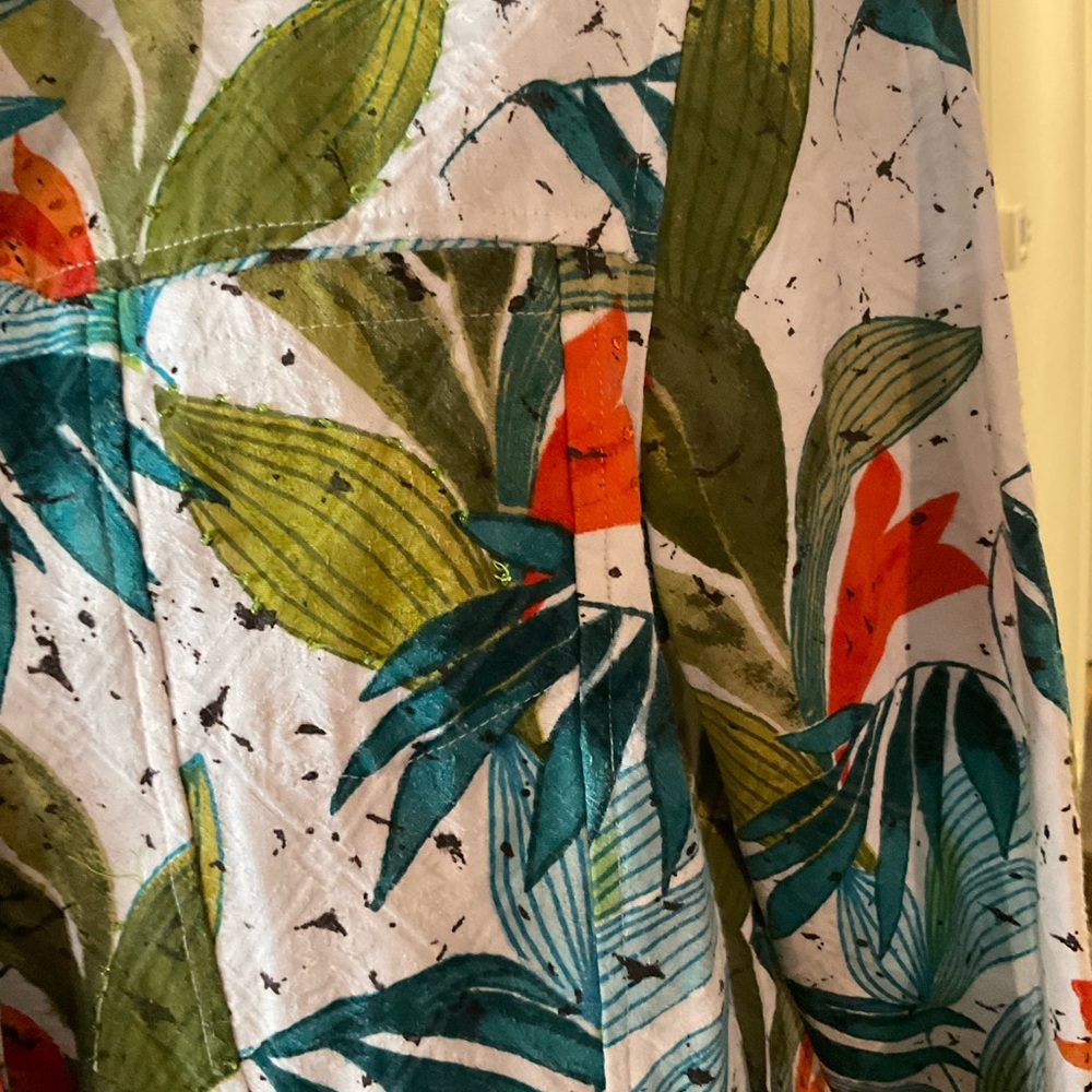 Life Style Tropical Leaf Print Blazer - Picture 8 of 11